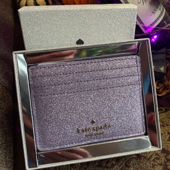kate spade Accessories - Authentic Kate Spade smooth glitter leather card case in box